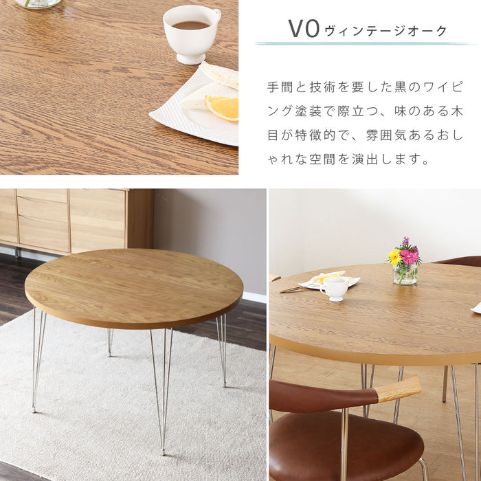 ダイニングテーブル 2人 4人 幅100cm 丸テーブル 突板 UV塗装 ステンレス脚 カフェ
