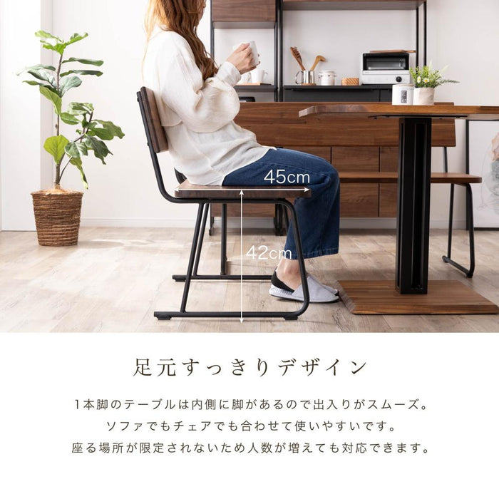 ダイニングテーブル 2人 幅80cm 正方形 スチール脚 アカシア 無垢材