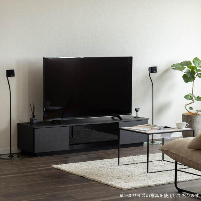 テレビボード 幅160cm セラミック調 ハイグロス モダン 塩ビシート