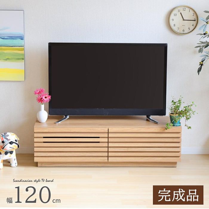 テレビボード 幅120cm オーク調 格子 北欧