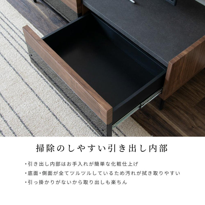 テレビボード 幅110cm ウォールナット調 モダン