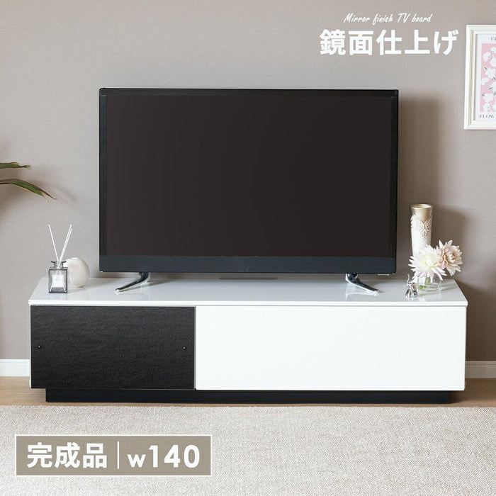 テレビボード 幅140cm 石目調 ハイグロス 高級感 モダン