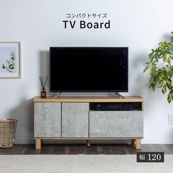 テレビボード 幅120cm コンクリート調 北欧 コンパクト 塩ビシート