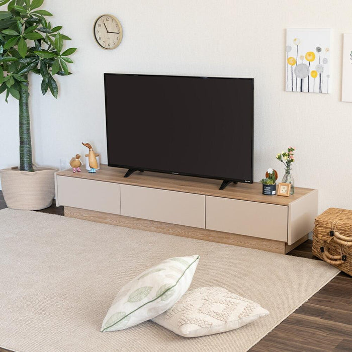 テレビボード 幅180cm くすみカラー 石目調 モダン 塩ビシート