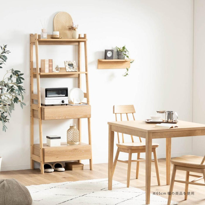 シェルフ 幅85cm オーク調 収納 棚3段 北欧 ナチュラル