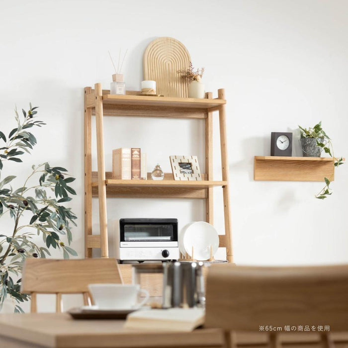 シェルフ 幅85cm オーク調 収納 棚3段 北欧 ナチュラル