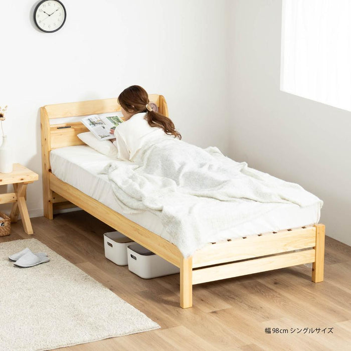 ベッドフレーム 幅100 120 140cm 宮付き すのこベッド 国産ひのき パイン無垢材