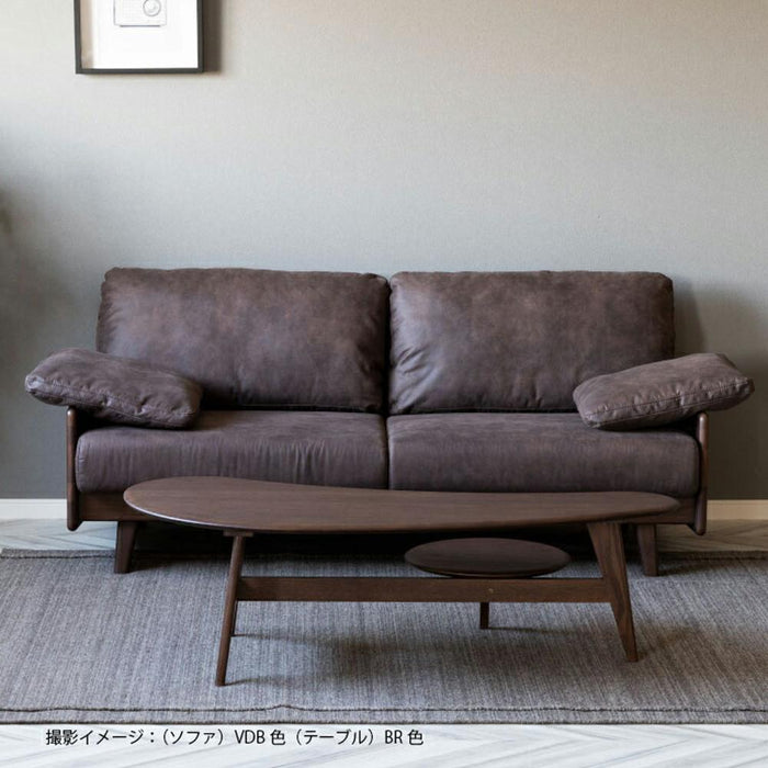 ローテーブル 幅130cm レッドオーク 無垢材 丸