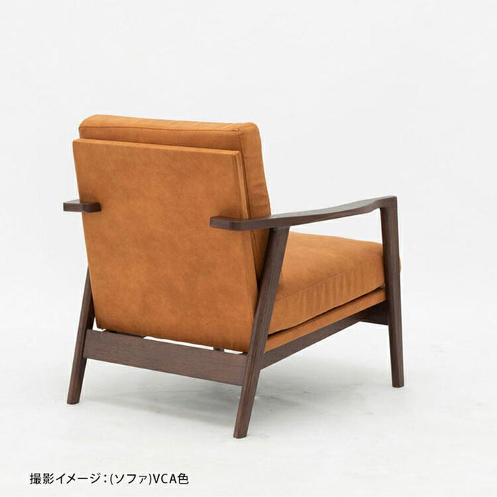 ダイニングチェア 幅76cm レッドオーク 無垢材 レザー調 ファブリック 肘付き