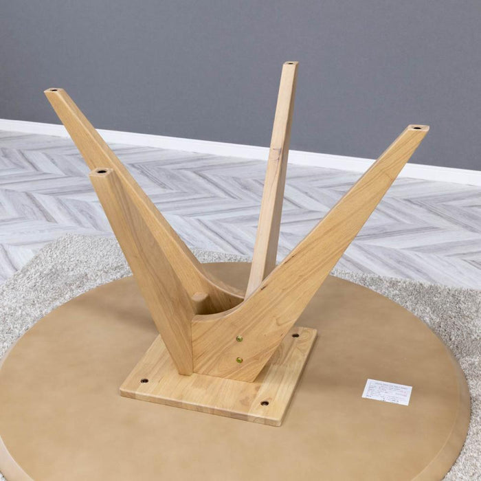 ダイニングセット 4人 北欧 回転チェア 120cm 5点セット 丸型 オーク PVC