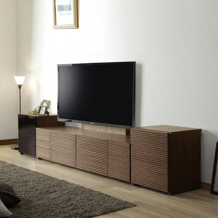 テレビボード  ローボード 180cm  収納 北欧 テレビボード ロータイプ 格子 ルーバー オーク ウォールナット 【壁掛けパネル別売】
