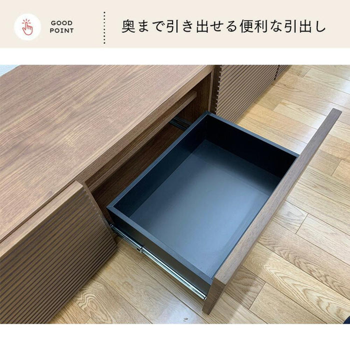 テレビボード  ローボード 180cm  収納 北欧 テレビボード ロータイプ 格子 ルーバー オーク ウォールナット 【壁掛けパネル別売】