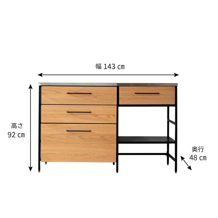 キッチンカウンター  ハイタイプ  140cm ステンレス レンジボード カフェ
