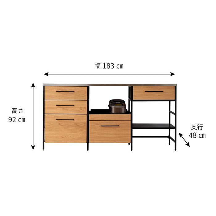 キッチンカウンター  180cm  北欧 ステンレス キッチン 収納 カフェ 下収納