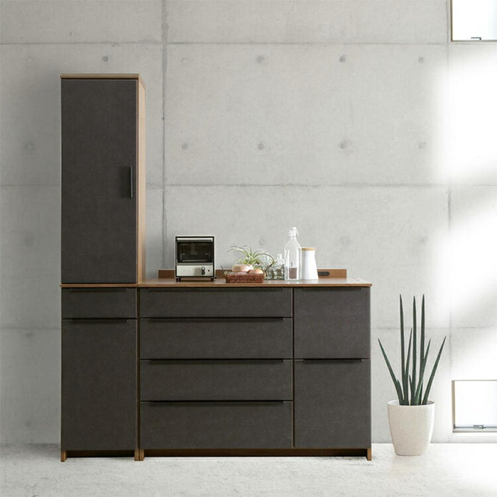 キッチンカウンター 食器棚 120cm  北欧 キッチンボード カウンター  セラミック調  カップボード