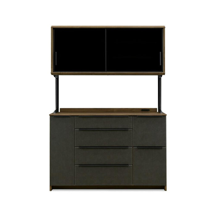 食器棚 140cm キッチンボード   北欧 キッチン 収納 カウンター 台 セラミック調  カップボード