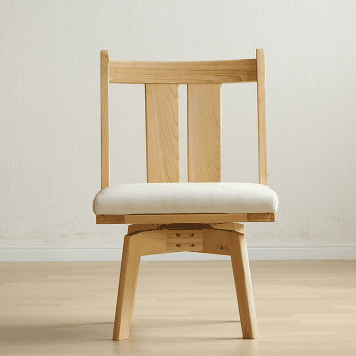 ダイニングチェア 回転式 チェア 52cm  回転式ダイニングチェア ヒノキ   無垢 ヒノキ 和