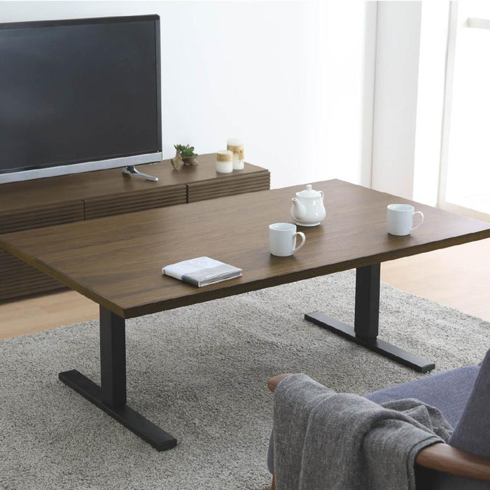 電動昇降テーブル 高さ調節 自動 メモリー機能 センターテーブル 135cm 電動式 安全装置 オーク ウォールナット