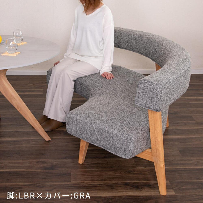 ベンチ ラウンドベンチ チェア 3人  202cm ラバーウッド 無垢材