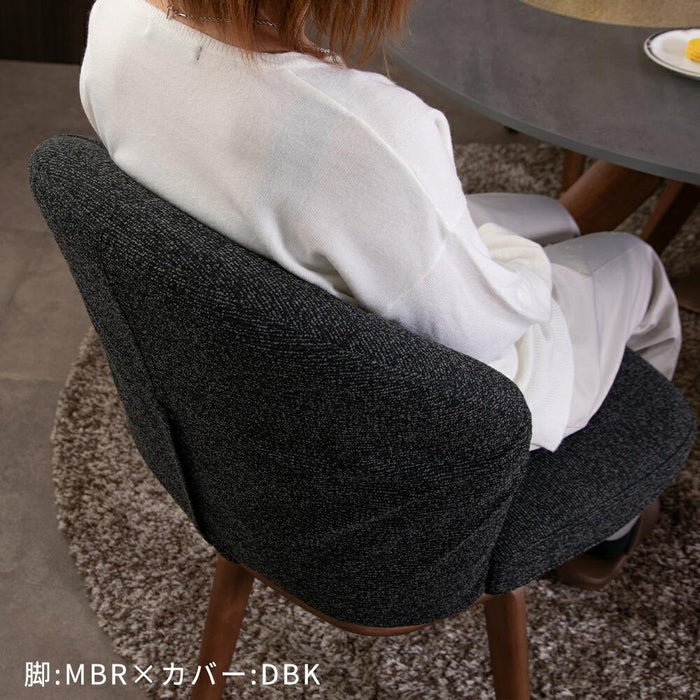 ダイニングチェア 57cm ラバーウッド 無垢材 ファブリック 回転式 ファブリック