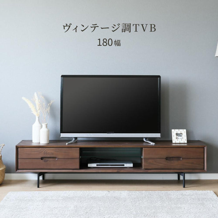 テレビボード パイン材 180cm ローボード 北欧 ガラス棚 テレビ台 高級感