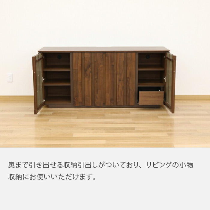 サイドボード  北欧 156cm ハイタイプ テレビボード  ウォールナット 無垢材