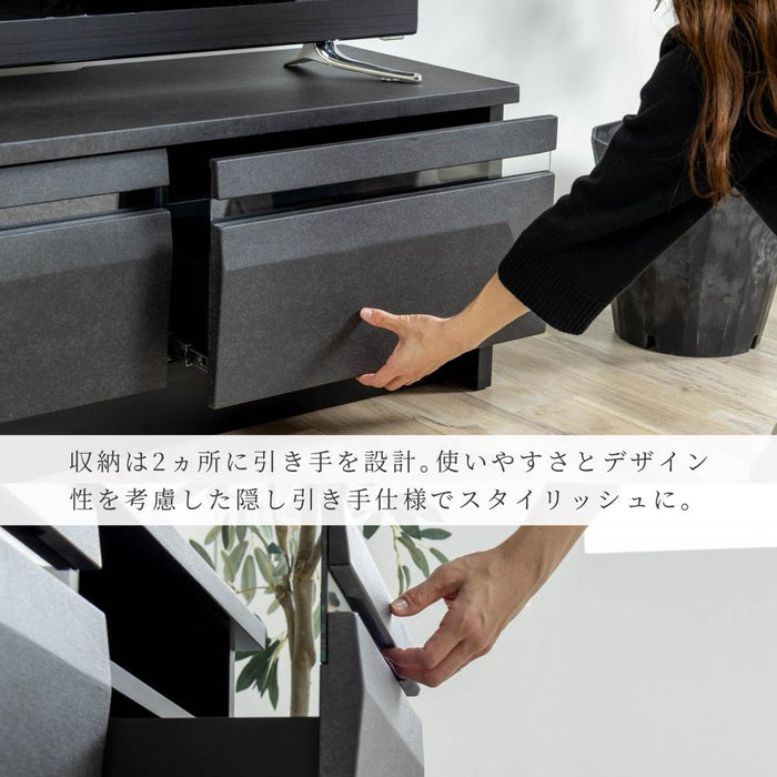 テレビボード  110cm ロータイプ 収納 テレビボード  ローボード モルタル調 セラミック調