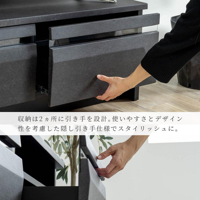 テレビボード 150cm ロータイプ 収納 テレビボード  ローボード モルタル調 セラミック調