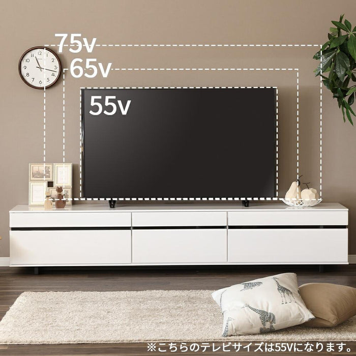 テレビボード  北欧 ローボード ロータイプ  210cm テレビ台  収納 ハイグロス  鏡面