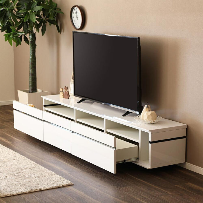 テレビボード  北欧 ローボード ロータイプ  210cm テレビ台  収納 ハイグロス  鏡面