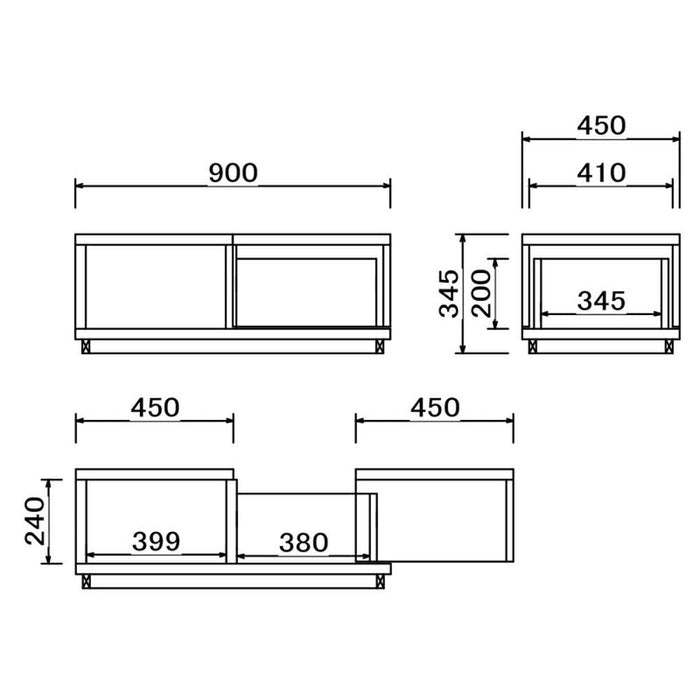 ローテーブル 収納 センターテーブル 北欧 90cm   鏡面 ウォールナット オーク