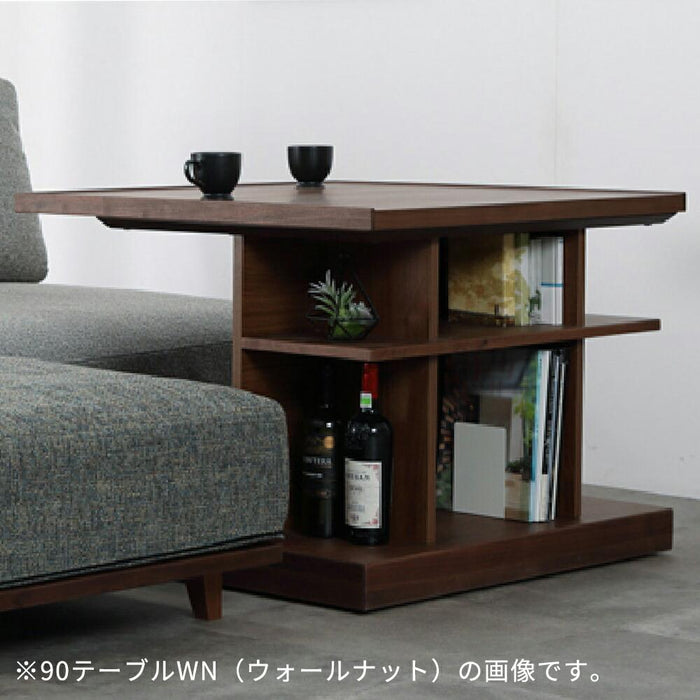 センター サイドテーブル デスク 90cm 収納 キャスター 多機能  オーク ウォールナット