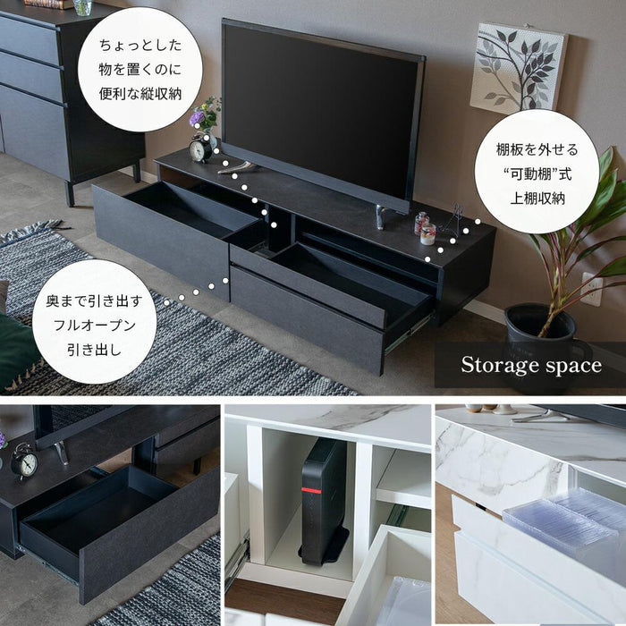 テレビボード   150cm 大理 セラミック調  ローボード    収納 テレビ台