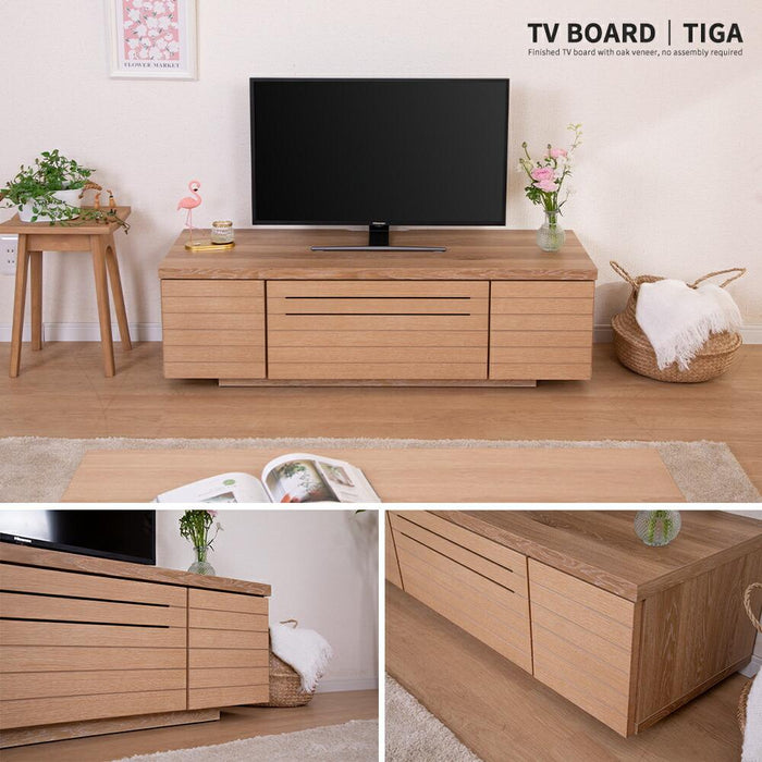 テレビボード  ローボード 120cm  北欧 格子 ルーバー オーク ロータイプ テレビ台