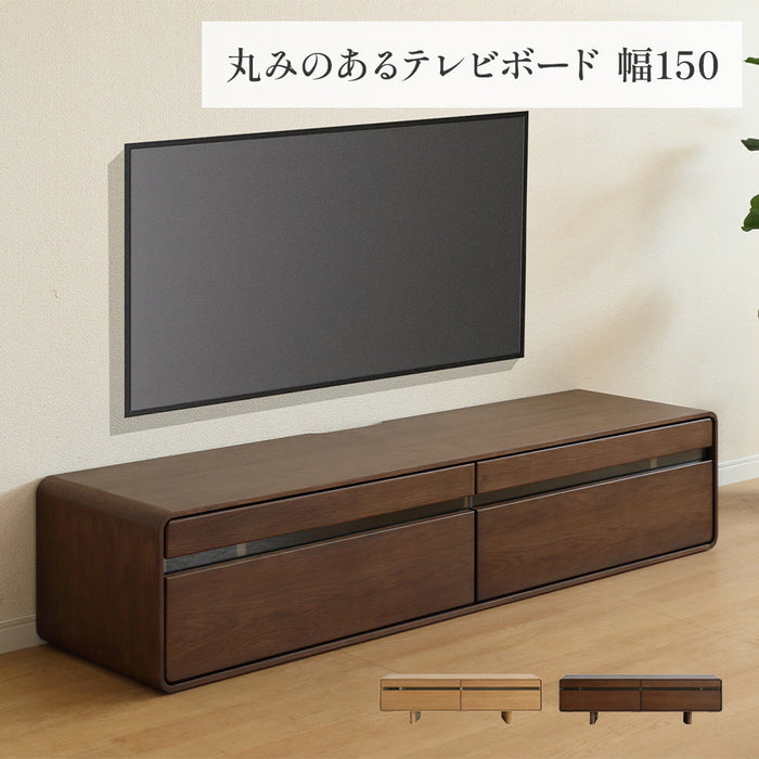 テレビボード ローボード 150cm 脚無OK 北欧 丸 ラウンド オーク ロータイプ テレビ台