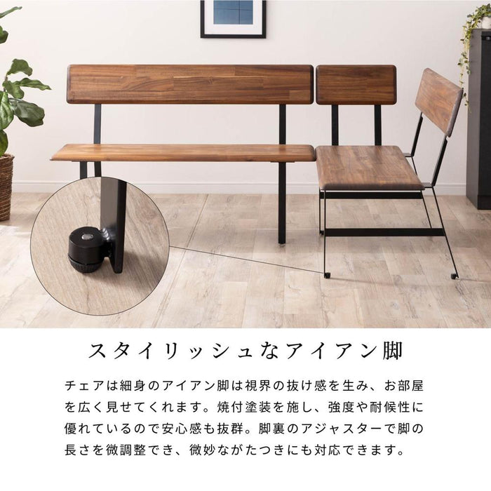 ダイニングセット 110cm 昇降テーブル 高さ無段階 ガス圧 1脚 4点セット 3人 4人 長方形 北欧 アカシア