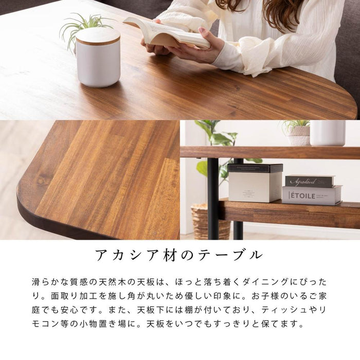 ダイニングセット 110cm 2脚テーブル 北欧 収納 アカシア 4点セット 3人 4人 長方形