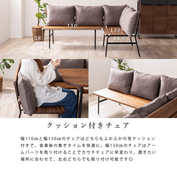 ダイニングセット 110cm 2脚テーブル 北欧 収納 アカシア 4点セット 3人 4人 長方形