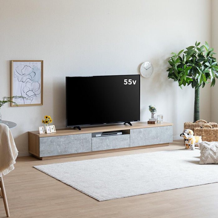 テレビボード 220cm ローボード  セラミック調  コンクリート調 テレビ台