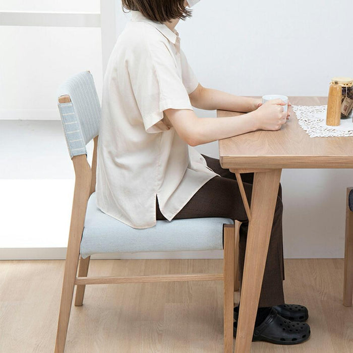 ダイニングチェア 2脚セット 幅45cm オーク調 ファブリック 北欧 無垢材
