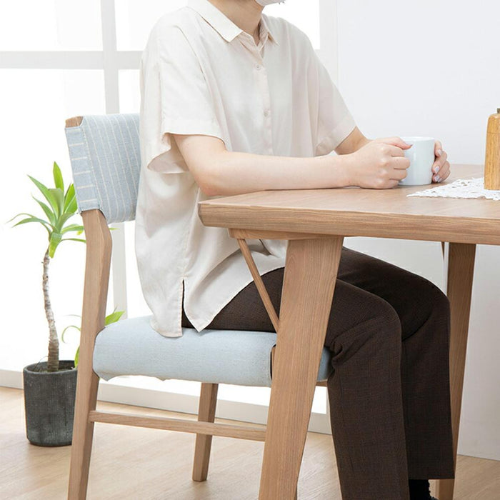 ダイニングチェア 2脚セット 幅45cm オーク調 ファブリック 北欧 無垢材