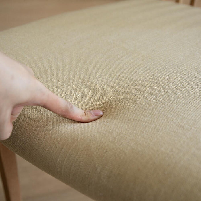 ダイニングチェア 2脚セット 幅46cm オーク調 ファブリック 北欧 無垢材