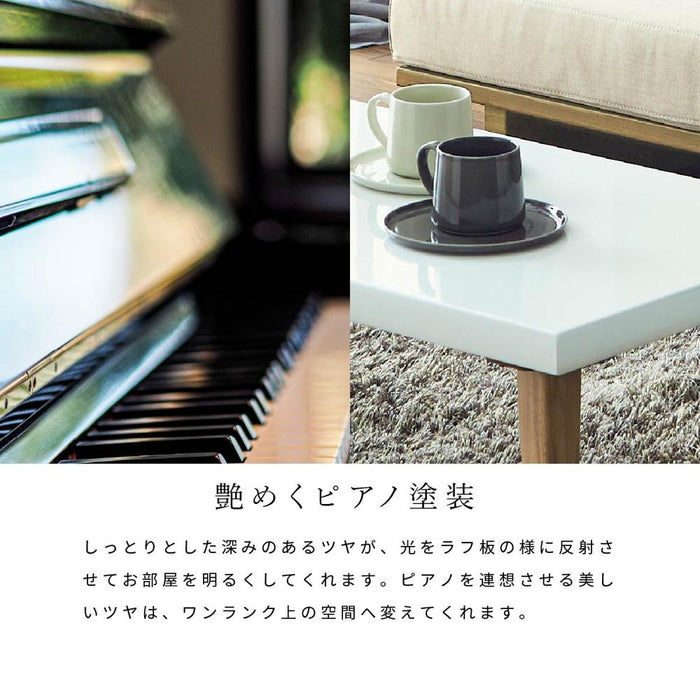 ローテーブル 110幅 北欧 白 センターテーブル おしゃれ 長方形 リビング 光沢 仕上げ UV塗装 木製 ホワイト 白木目 カフェ ロータイプ かわいい シンプル パソコンデスク コーヒー 在宅 送料無料