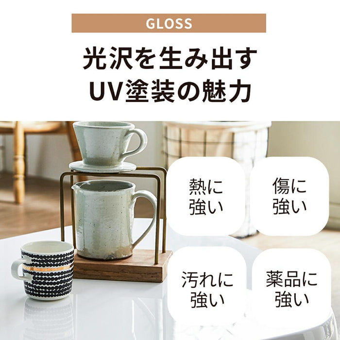 ローテーブル 変形 110幅 北欧 白 おしゃれ センターテーブル ロータイプ 光沢 光沢仕上げ UV塗装 木製 ホワイト 白木目 カフェ リビング かわいい シンプル パソコンデスク コーヒー 在宅 勉強 送料無料