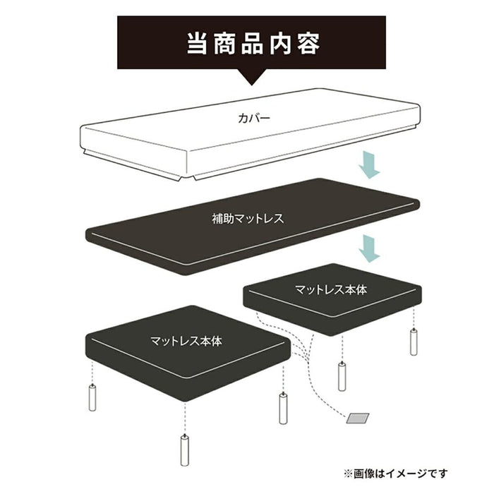 脚付きマットレス SS 幅 80 cm セミシングル マットレスベッド カバー 分割 補助マットレス 一体型 体圧分散 ベッド 簡単組立 新生活 ブラウン 簡単搬入 らくらく 安眠 楽 送料無料