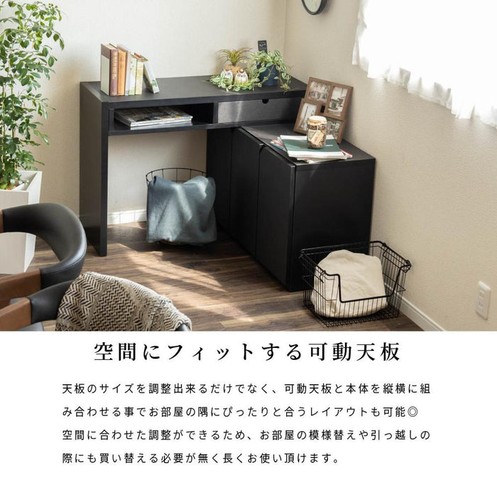 パソコンデスク 100cm 折りたたみ 伸長 伸縮 白 ホワイト 黒 ブラック 茶 ブラウン コーナー シンプル 引き出し 半完成品 一人暮らし 新生活 在宅 リモート 送料無料