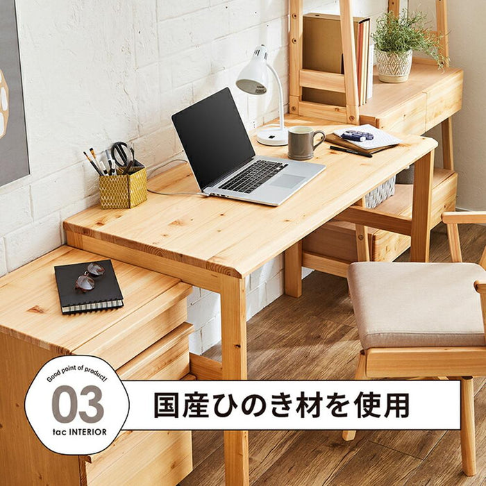 デスク パソコンデスク 幅120cm 奥行60cm シンプル 木製 桧 ヒノキ リビング 学習 勉強 子供 大人 コンセント付き オイル塗装 PC おしゃれ テレワーク 在宅 リモートワーク 在宅勤務 在宅ワーク 一年保証 オフィス 送料無料