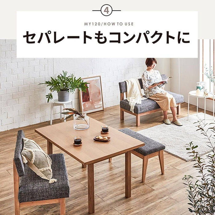 ダイニングテーブル 120幅 長方形 おしゃれ 北欧 テーブル 単品 リビング ホワイト オーク ベージュ 木目 天然木 突板 北欧 カフェ 木製 LD コンパクト 四人用 4人用 高さ 65 cm