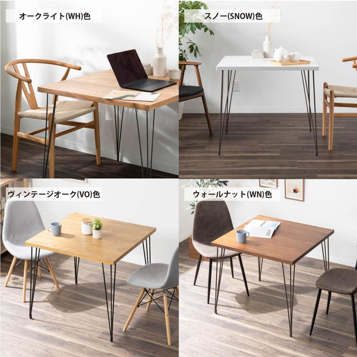 ダイニングテーブル 2人掛け 北欧 スチール アイアン脚 80cm 正方形 テーブル 木製 白 鏡面 ホワイト 二人用 カフェテーブル 二人掛け ブルックリン シンプル かわいい コンパクト 組み立て品 送料無料