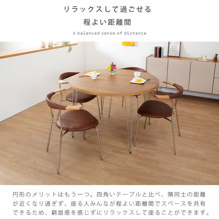 ダイニングテーブル 丸 北欧 110cm 幅 4人掛け おしゃれ ステンレス脚 食卓 テーブル 単品 コンパクト 円形 ダイニング テーブル 4人用 丸テーブル 四人掛け 木製 ステンレス ブルックリン カフェ風 シンプル モダン 在宅 テレワーク
